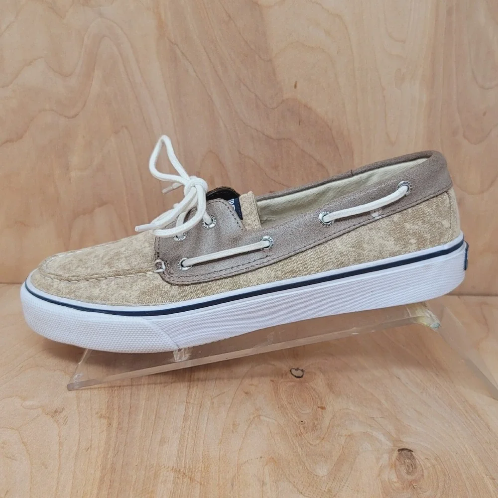 Sperry Topsider Boat Shoes Mens 10.5 M Bahama II White Cap Sneakers STS13106
